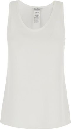 Max Mara White Round Neck Top