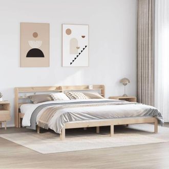 vidaXL Vidaxl - Estructura De Cama Con Cabecero Madera Maciza De Pino 200x200cm