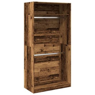 Berkfield Home Wardrobe Old Wood 100x50x200 cm Engineered Wood in Brown | Size: 100 x 50 x 200 cm