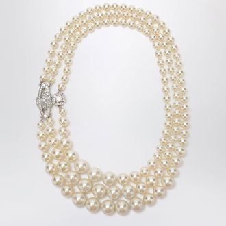Vivienne Westwood Graziella three-strand pearl necklace with Orb logo