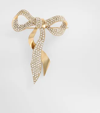 Dolce & Gabbana Bow Brooch With Rhinestones - Man Bijoux Gold Metal Onesize