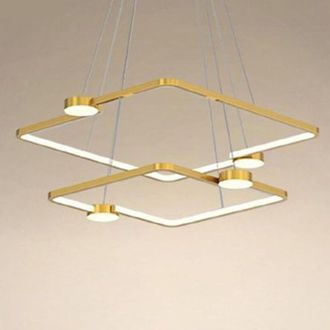 Trade Shop Trade Shop Traesio - Trade Shop - Led 60w 2 Quadrati Con Telecomando Design Modern Oro 71200