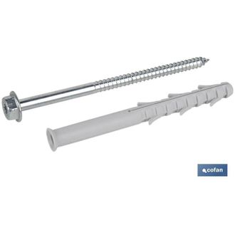 cofan Taco Largo De Golpe Con Tornillo Hexagonal &Oslash;10 X 140 Mm Caja 50 Unid