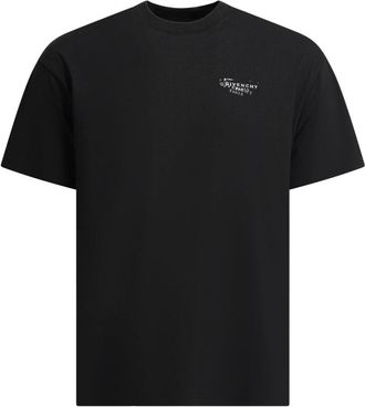 Givenchy Tops, Heren, Zwart, XL, Katoen, T-shirt met stempelprint