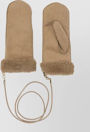 Max Mara mittens with faux fur trim design