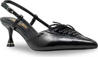 Chase + Chloe by Intouch Footwear Corset Pointed Toe Kitten Heel Pump in Black Pu at Nordstrom Rack, Size 5.5