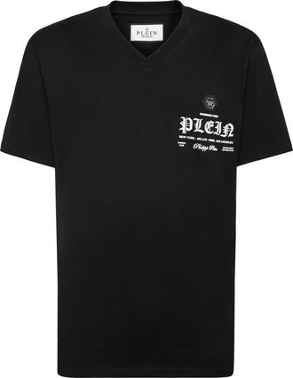 Philipp Plein T-Shirt V-Neck - Heren - T-shirts - Zwart - 3XL - Katoen - Tops