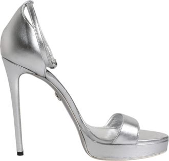 Dolce & Gabbana Silver Leather Platform Keira Sandals Womens Shoes (Pre-Owned)