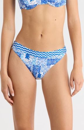 Ramy Brook Isla Printed Hipster Bikini Bottoms in Ocean Combo at Nordstrom, Size X-Small