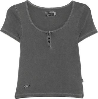 Izzue Henley top - women - Cotton/Spandex/Elastane - M - Grey