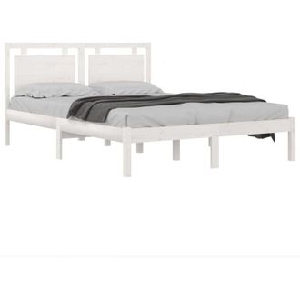 vidaXL Estructura De Cama De Madera Maciza De Pino Blanca 120x200 Cm Vidaxl