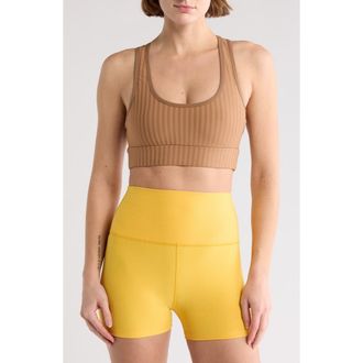 Beyond Yoga Work it Over Longline Sports Bra in Toffee at Nordstrom Rack, Size X-Small