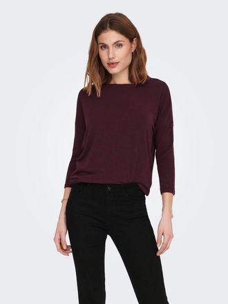 Only 3/4-Arm-Shirt ONLY ONLGLAMOUR 3/4 TOP JRS NOOS, Damen, Gr. XS (34), madder braun, Single Jersey, Obermaterial: 65% Polyester, 30% Viskose, 5% Elasthan