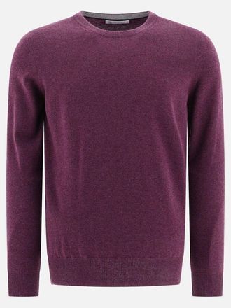 Brunello Cucinelli Plum Cashmere Crewneck Sweater, Brand Size 44 (US Size 34)