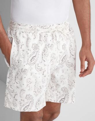 Brunello Cucinelli Paisley Tailored Shorts - White