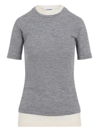 Jil Sander layered short-sleeved T-shirt - Grey