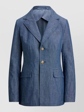 Ralph Lauren chambray single breasted tailored blazer jacket