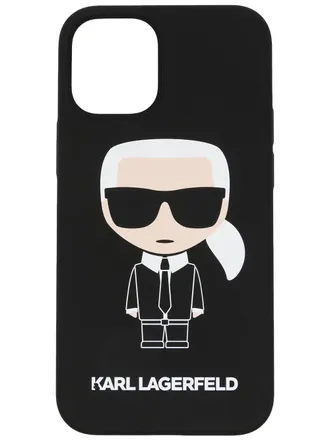Karl Lagerfeld Ikonik iPhone 12 mini case - women - Acrylic/Sisal - One Size - Black