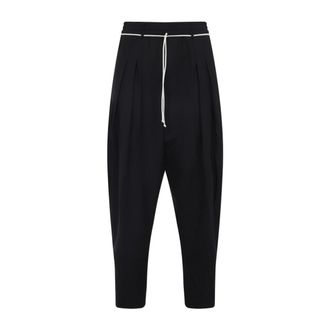 Mordecai Tapered Black Trousers With Pleated Front