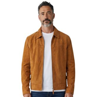 Infinity Leather Mens Tan Goat Suede Harrington Biker Jacket - Bursa - Size X-Small