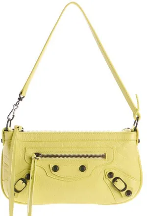 Balenciaga Le City Leather Pouch Shoulder Bag in 7034 Lemonade at Nordstrom