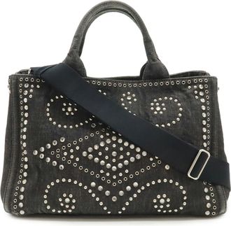 Prada Black Nero Canapa Shoulder Bag Tote Bag (Pre-Owned)