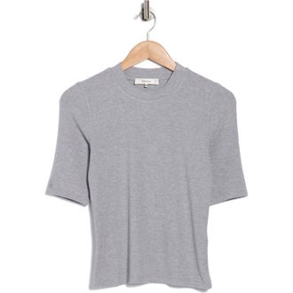 Frame Denim The Heathered Ribbed Crewneck Crop T-Shirt in Heather Grey at Nordstrom Rack, Size X-Small