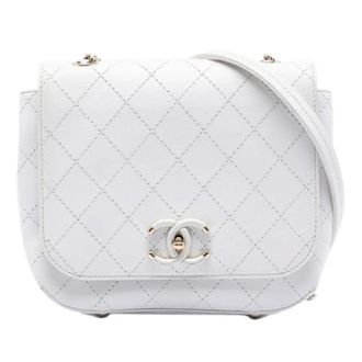 Chanel Pre-owned Crossbody Bag - Dames - Pre-owned - Wit - Maat: ONE Size Leer