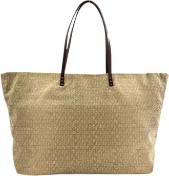 Fendi Pre-owned Tote Bags, female, Beige, Size: ONE SIZE Pre-owned Zucchino Tote bag