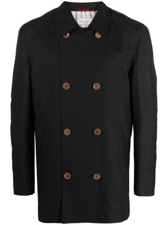 Brunello Cucinelli Regenjas met dubbele rij knopen - Zwart