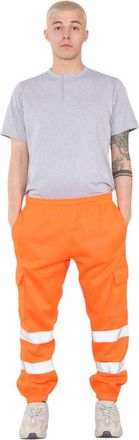 Generic Men Hi Vis Trousers- Mens High Visibility Work Trouser, Reflective Safety Hi-viz Joggers, Lightweight Comfort Workwear (UK, Alpha, S, Regular, Regular
