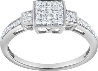 LuvMyJewelry Solvienne 0.25 Ct Natural Diamond 10K Gold Ring