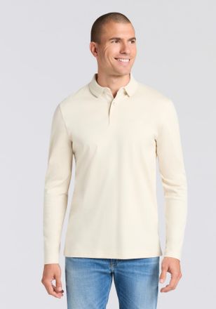 Boss Green by Hugo Boss Langarm-Poloshirt BOSS GREEN Pirol, Herren, Gr. XXL, open wei&szlig;131, Jersey, Obermaterial: 100% Baumwolle, unifarben, regular fit normal, abgesteppte Ka