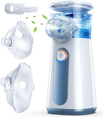 OEM Inhalador Port&aacute;til Para Adultos Y Ni&ntilde;os, Silencioso Y Ajustable, Con Boquilla Y 2 Mascarillas, 3 Velocidades, Usb-c Y Bater&iacute;a Recargable, Color Gris