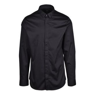 A|X Armani Exchange Slim Shirt - Heren - Overhemden - Zwart - Maat: XL Katoen