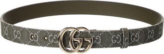 Gucci Gg Marmont Denim & Leather Belt