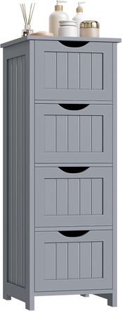 Woltu Armario De Ba&ntilde;o Columna De Ba&ntilde;o Ba&uacute;l De Ba&ntilde;o Ahorra Espacio Gris Claro, 30x82x30 Cm - Woltu