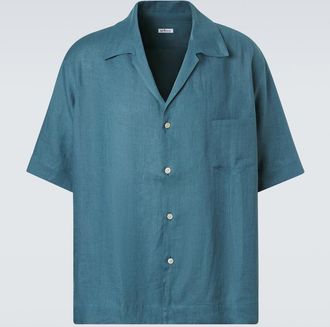 Kiton Linen bowling shirt