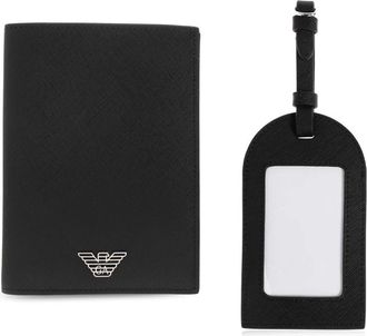 Emporio Armani Documenthouder en ID-houder Set - Heren - Portefeuilles - Zwart - ONE Size - Accessoires