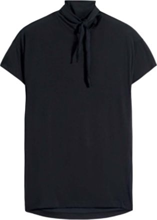 Christophe Lemaire Black Solid Mock Collar T-Shirt