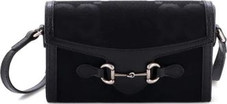 Gucci Horsebit 1955 Flap Jumbo GG Canvas Mini crossbody bag - Zwart