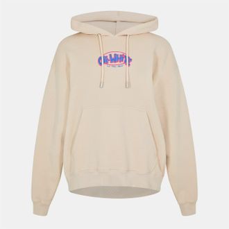 Off-white Mens Off White Sketch Lettering Kangaroo Pocket Sweatshirt in Beige/Blue - Size X-Small