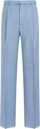 Lanvin Blue Fog Virgin Wool Leg Trousers