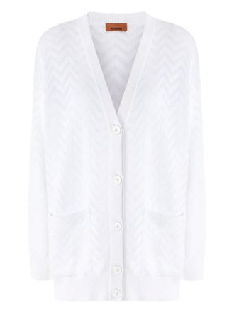 Missoni chevron-motif cardigan - White