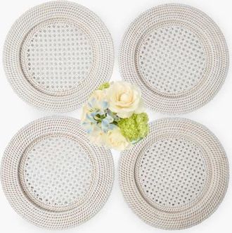 Mrs. Alice Rattan Charger Plates in White at Nordstrom