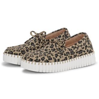 Ilse Jacobsen Womens Tulip Platform Slip Sneaker In Leopard
