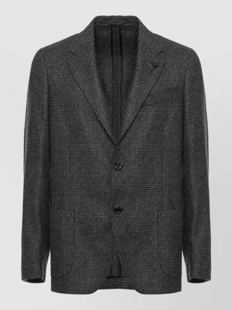 Lardini wool cashmere prince of wales single breasted suit