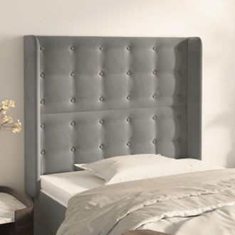 vidaXL Cabecero Con Orejas De Terciopelo Gris Claro 83x16x118/128 Cm Vidaxl