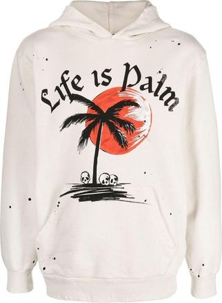 Palm Angels GD Sunset Palm Hoody Off White PMBB117F22FLE0050310