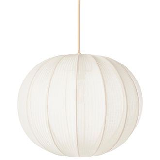 Beliani L&aacute;mpara Colgante De Dise&ntilde;o Moderno L&aacute;mpara De Techo Pantalla De Nylon Sint&eacute;tico Blanco Marieta